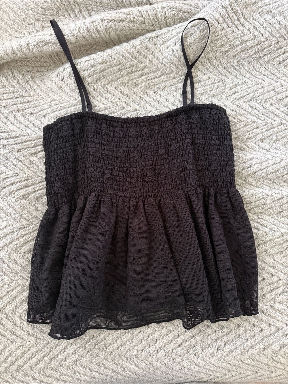 American Eagle Black Square Neck Summer Top